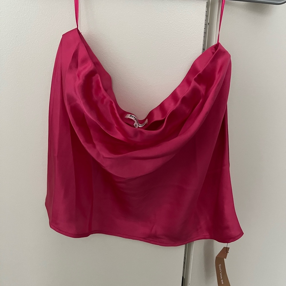 Brand new Reformation Hot Pink silk tube top